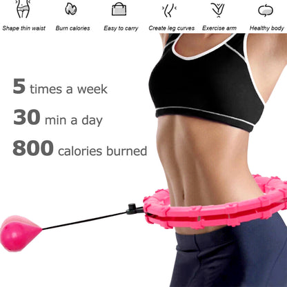 24 Knots Hula Hoop Detachable Massage Exerciser Fitness Fat Burning + Jump Rope