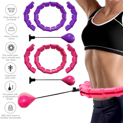 24 Knots Hula Hoop Detachable Massage Exerciser Fitness Fat Burning + Jump Rope